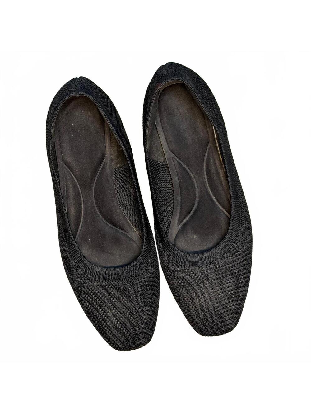 Womens Cushionaire Black Knit Slip-On Flats Size 11M
